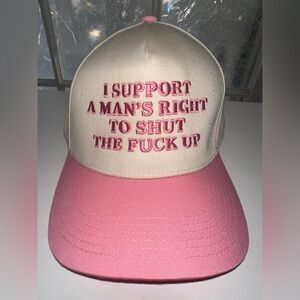Pink and White Statement Cap